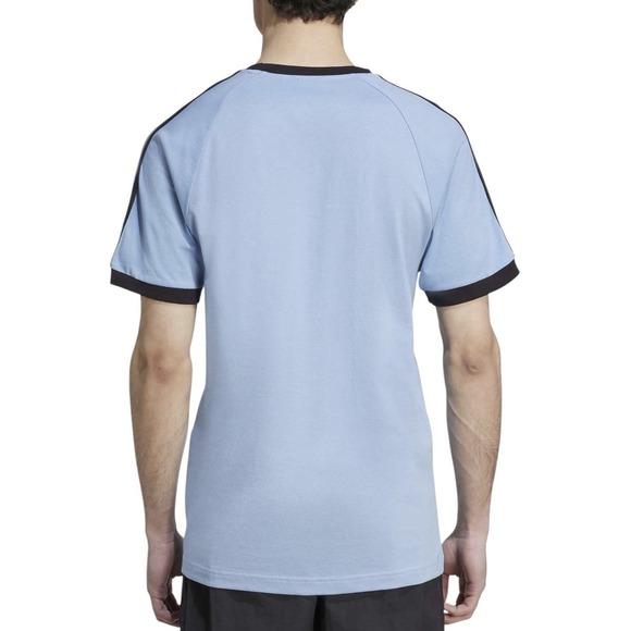 Adidas Men's Originals Adicolor 3 Stripes T shirt Sz 2XL Ash Blue/ Black Cotton - Picture 5 of 11